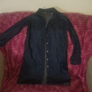 Thin denim shirt dress
